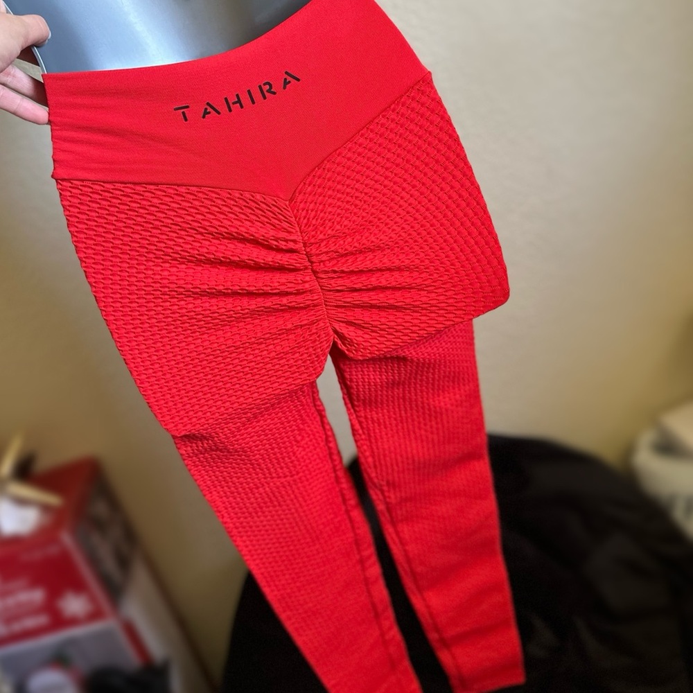 Tahira by KB red gym leggings